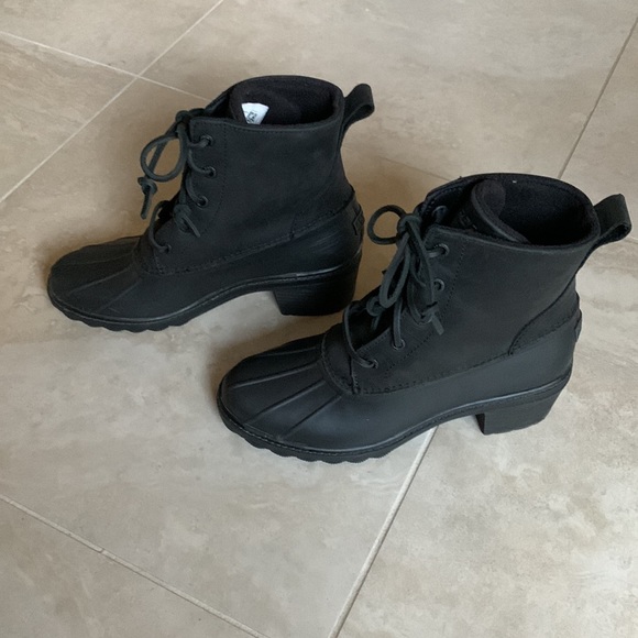 SPERRY Saltwater Rain /Snow Heel Boots in Black Size 7 / 7.5 - Picture 5 of 8